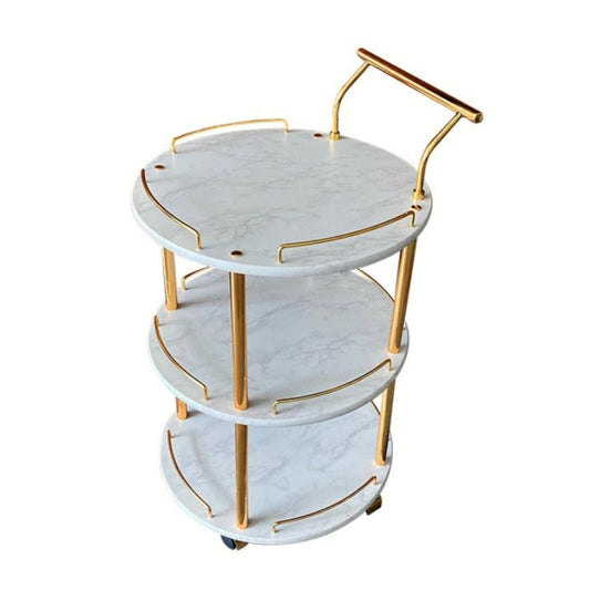 EuroGold Kitchen Tea Trolley Round White