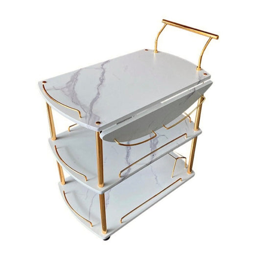 EuroGold Extendable Kitchen Tea Trolley Marble Finish