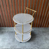 EuroGold Kitchen Tea Trolley Round Grey