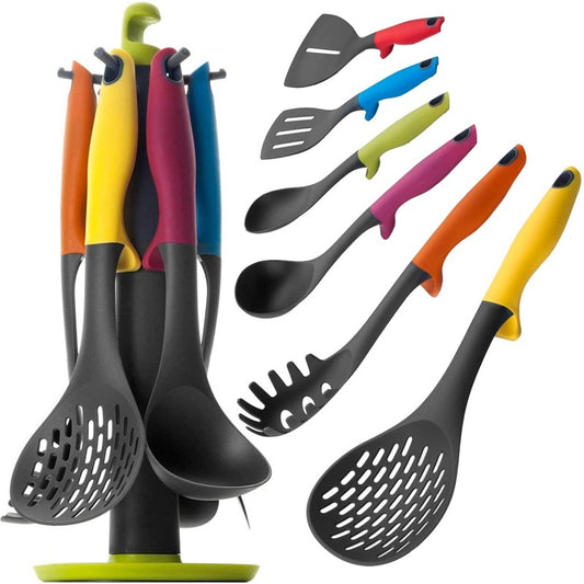 Ibili Nylon Utensil Set with Stand, Multicolor