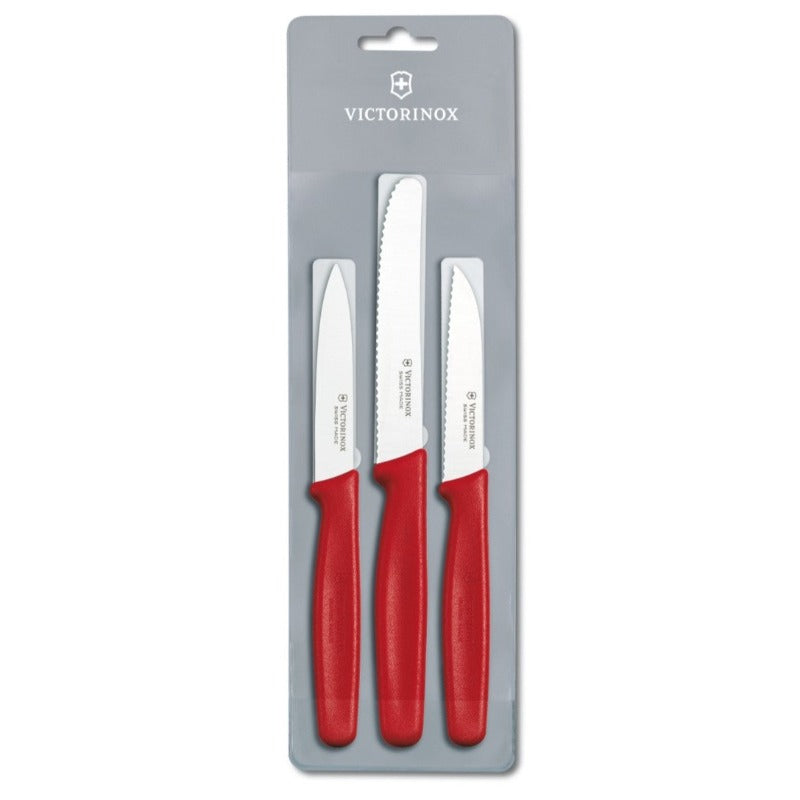Paring Knife Set 3Pcs Red