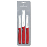 Paring Knife Set 3Pcs Red