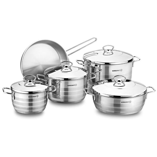 Korkmaz Stainless Steel Cookware 9 Piece Set Astra