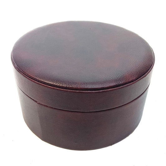 Round Faux Leather Storage Box