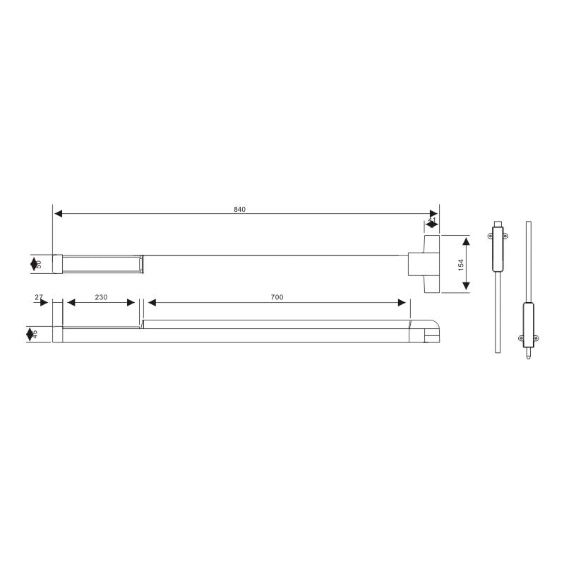 Euro Art Push Bar Silver finish