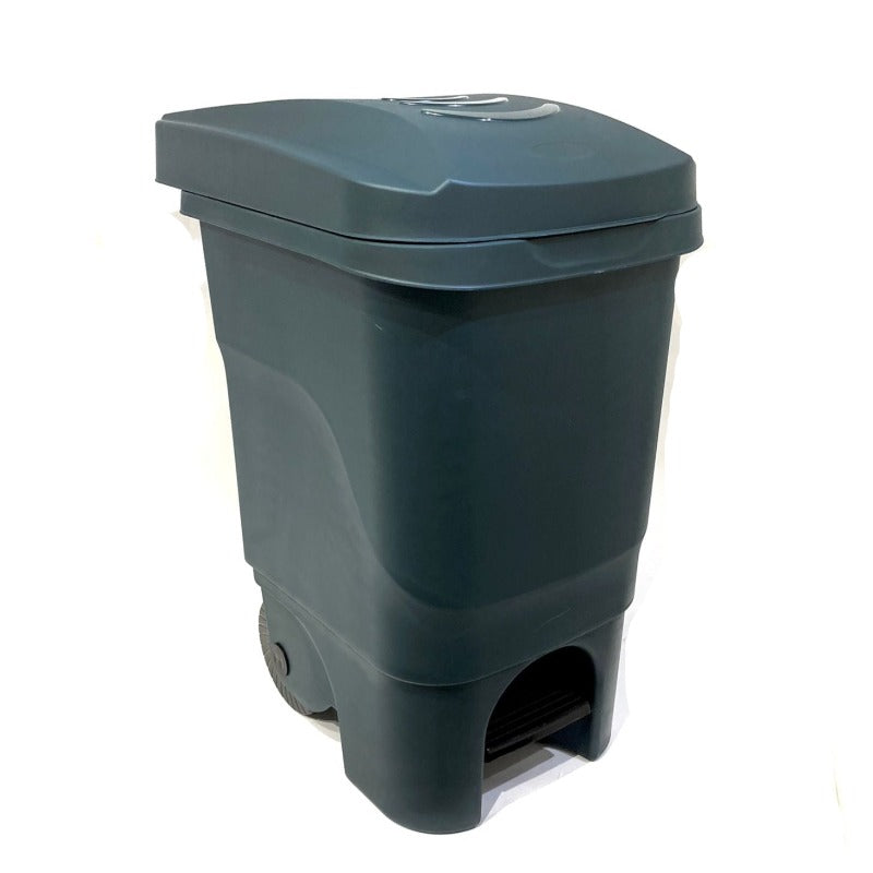 Pedal Wheeled Bin Green 60L