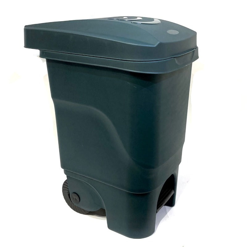 Pedal Wheeled Bin Green 60L