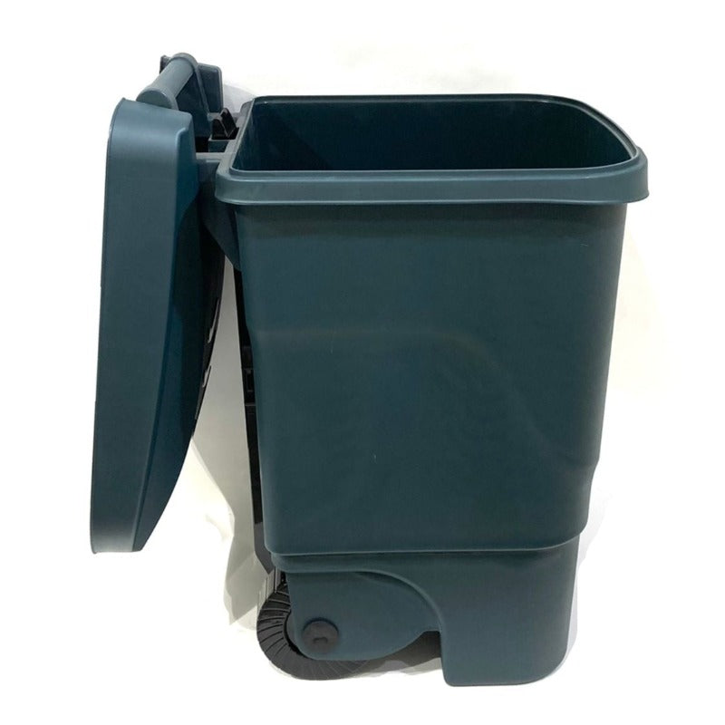 Pedal Wheeled Bin Green 60L