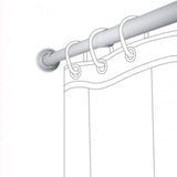 White Straight Shower Curtain Rod