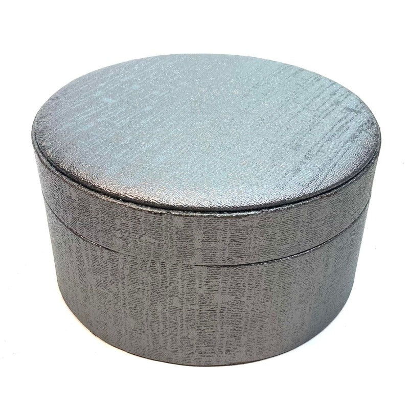 Round Faux Leather Storage Box