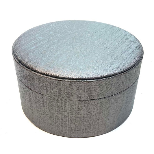 Round Faux Leather Storage Box