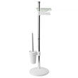 White Toilet Brush And Tissue Paper Stand