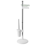White Toilet Brush And Tissue Paper Stand