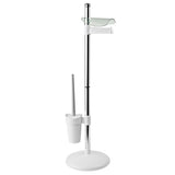 White Toilet Brush And Tissue Paper Stand