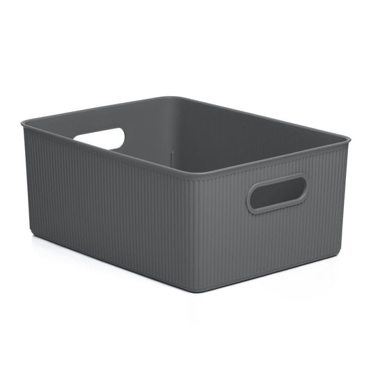 Storage Basket L 15L Baobab Anthracite Grey