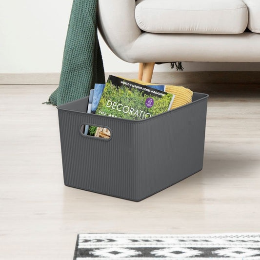 Storage Basket Xl 22L Baobab Anthracite Grey