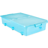Tatay Under Bed Wheeled Storage Box Turquoise 63 Liter