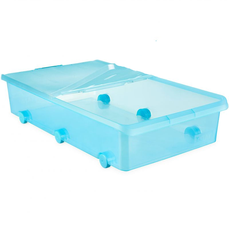 Tatay Under Bed Wheeled Storage Box Turquoise 63 Liter by JB Saeed