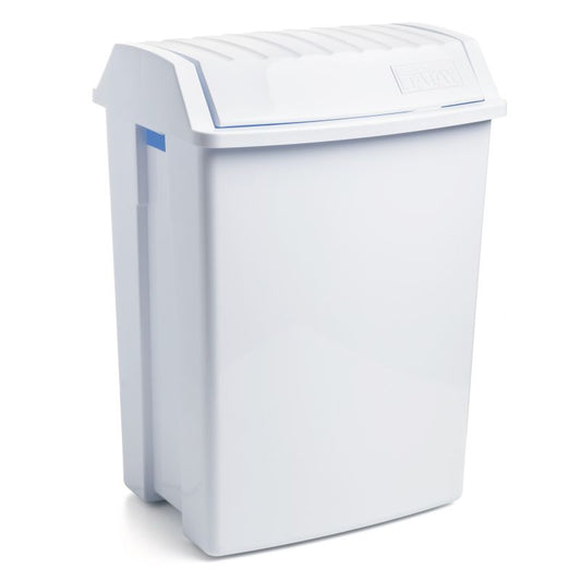 Trash Bin 49L W/Swinging Flap White