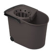 Bucket with Drainer with Wheels Brown