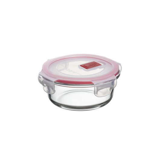 Hermetic Glass Round container Cook & Eat 0.4L Red