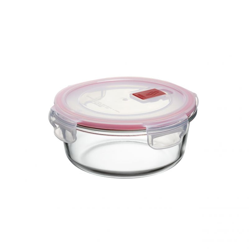 Hermetic Glass Round container Cook & Eat 0,.6L Red