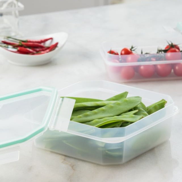 Food Container 1.3L Clip Safe Transparent Green