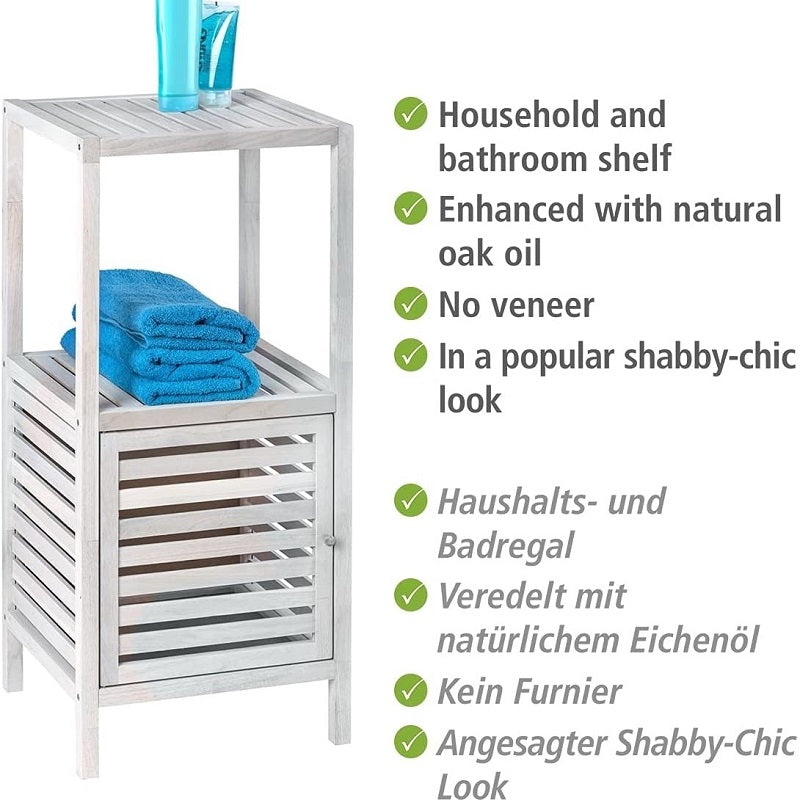 Shelving unit with door Norway natural white