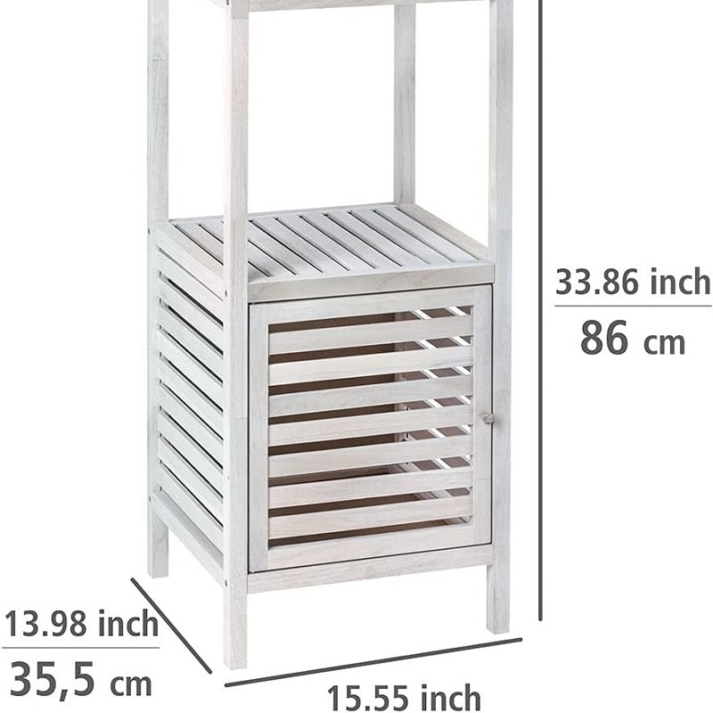 Shelving unit with door Norway natural white